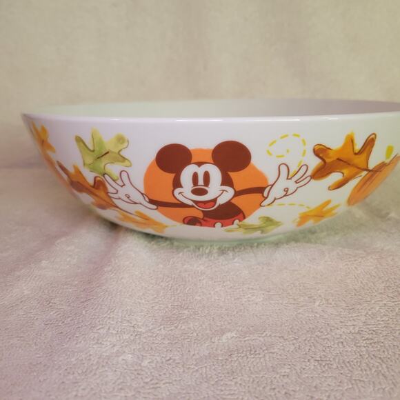 Disney Mickey & Minnie Serving Bowl Autumn Fall Large Salad Pasta Popcorn NEW - Picture 9 of 10